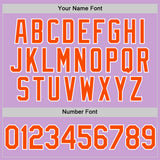 Custom Light Purple Orange-White Authentic Baseball Jersey