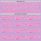 Custom Light Purple Pink-White Authentic Baseball Jersey