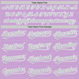 Custom Light Purple Gray-White Authentic Baseball Jersey