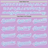 Custom Light Purple Light Blue-White Authentic Baseball Jersey
