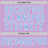 Custom Light Purple Light Blue-White Authentic Baseball Jersey