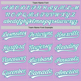 Custom Light Purple White-Teal Authentic Baseball Jersey