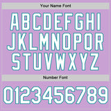Custom Light Purple White-Teal Authentic Baseball Jersey