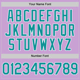 Custom Light Purple Teal-White Authentic Baseball Jersey