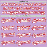 Custom Light Purple White-Red Authentic Baseball Jersey