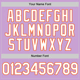 Custom Light Purple White-Orange Authentic Baseball Jersey