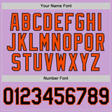 Custom Light Purple Black-Orange Authentic Baseball Jersey