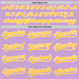 Custom Light Purple Gold-White Authentic Baseball Jersey