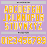 Custom Light Purple Gold-White Authentic Baseball Jersey