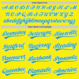 Custom Light Yellow Teal-White Authentic Baseball Jersey