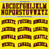 Custom Light Yellow Maroon-Black Authentic Basketball Jersey