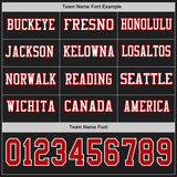 Custom Black Red-White Long Sleeve Authentic Football Jersey