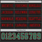 Custom Black Kelly Green White-Red Long Sleeve Authentic Football Jersey