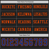 Custom Black Royal-Orange Long Sleeve Authentic Football Jersey