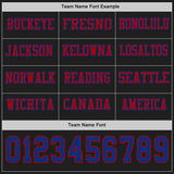 Custom Black Royal-Red Long Sleeve Authentic Football Jersey