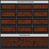 Custom Black Orange Long Sleeve Authentic Football Jersey