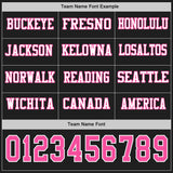 Custom Black Pink-White Long Sleeve Authentic Football Jersey