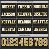 Custom Black Old Gold-White Long Sleeve Authentic Football Jersey
