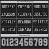 Custom Black Gray Long Sleeve Authentic Football Jersey