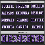 Custom Black Purple-White Long Sleeve Authentic Football Jersey