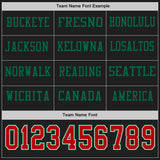 Custom Black Red White-Kelly Green Long Sleeve Authentic Football Jersey