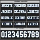 Custom Black White-Light Blue Long Sleeve Authentic Football Jersey