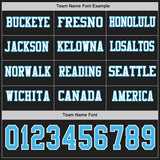 Custom Black Sky Blue-White Long Sleeve Authentic Football Jersey