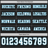 Custom Black White-Sky Blue Long Sleeve Authentic Football Jersey