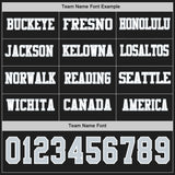 Custom Black Silver-White Long Sleeve Authentic Football Jersey