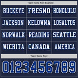 Custom Navy Royal-White Long Sleeve Authentic Football Jersey