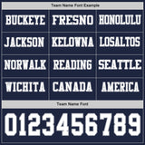 Custom Navy White-Gray Long Sleeve Authentic Football Jersey