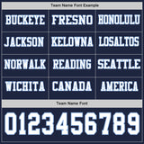 Custom Navy White-Light Blue Long Sleeve Authentic Football Jersey