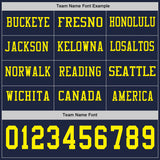 Custom Navy Light Yellow Long Sleeve Authentic Football Jersey