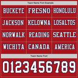 Custom Red White-Navy Long Sleeve Authentic Football Jersey
