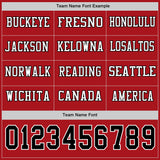 Custom Red Black-White Long Sleeve Authentic Football Jersey