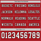 Custom Red White-Black Long Sleeve Authentic Football Jersey