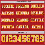 Custom Red Gold-White Long Sleeve Authentic Football Jersey