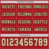 Custom Red Cream-Green Long Sleeve Authentic Football Jersey
