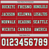 Custom Red White-Kelly Green Long Sleeve Authentic Football Jersey