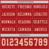 Custom Red Cream Long Sleeve Authentic Football Jersey