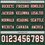 Custom Green White-Red Long Sleeve Authentic Football Jersey