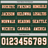 Custom Green White-Orange Long Sleeve Authentic Football Jersey