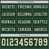 Custom Green Cream Long Sleeve Authentic Football Jersey