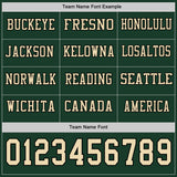 Custom Green Cream-Black Long Sleeve Authentic Football Jersey