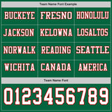 Custom Kelly Green White-Red Long Sleeve Authentic Football Jersey