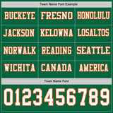 Custom Kelly Green White-Orange Long Sleeve Authentic Football Jersey