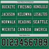 Custom Kelly Green Black-White Long Sleeve Authentic Football Jersey