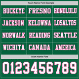 Custom Kelly Green White-Pink Long Sleeve Authentic Football Jersey