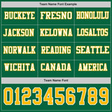 Custom Kelly Green Gold-White Long Sleeve Authentic Football Jersey