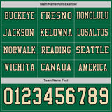 Custom Kelly Green Cream-Black Long Sleeve Authentic Football Jersey